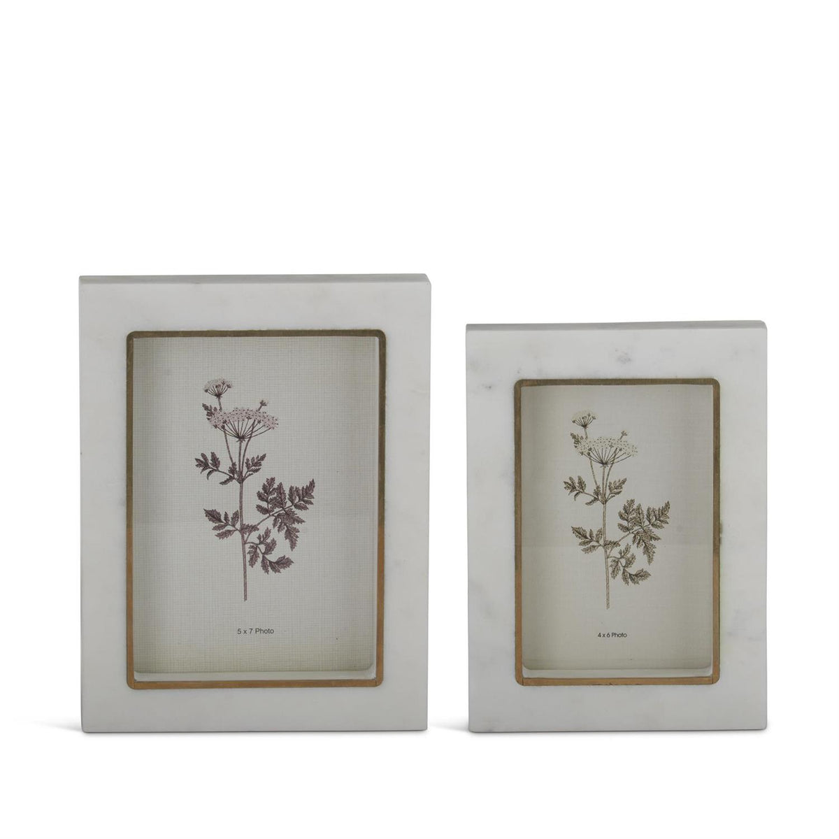 White Marble & Gold Gilded Trim Photo Frame