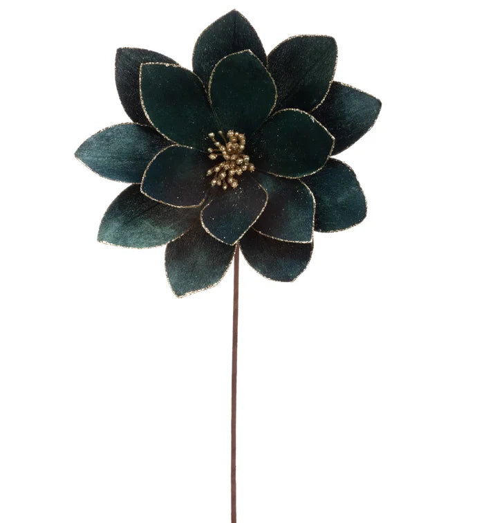 Dark Green Poinsettia Spray