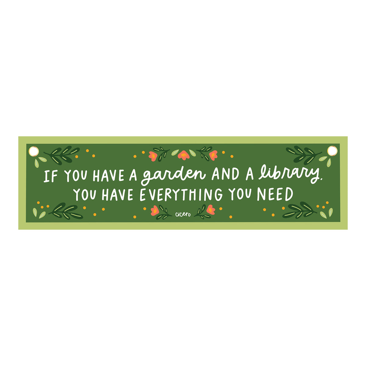 Garden And A Library Canvas Banner