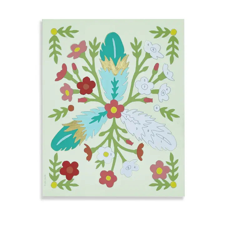 Kids Folksy Feathers Paint by Number Kit