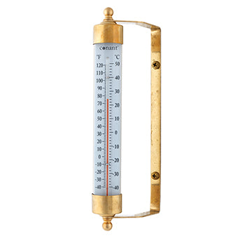 Brass Finish Indoor/Outdoor Thermometer
