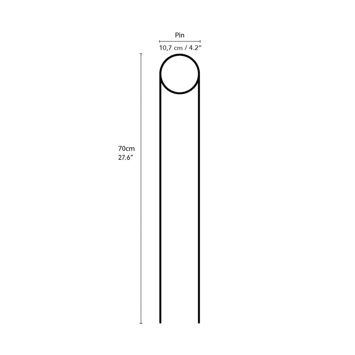 Golden plant stake from metal - Pin
