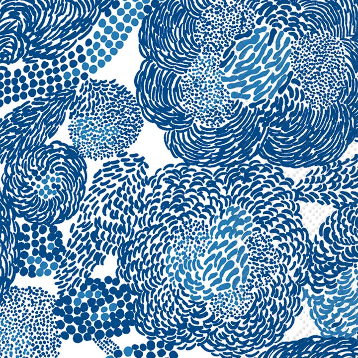 Mynsteri Cream Blue Decorative Paper Napkins Pack of 16