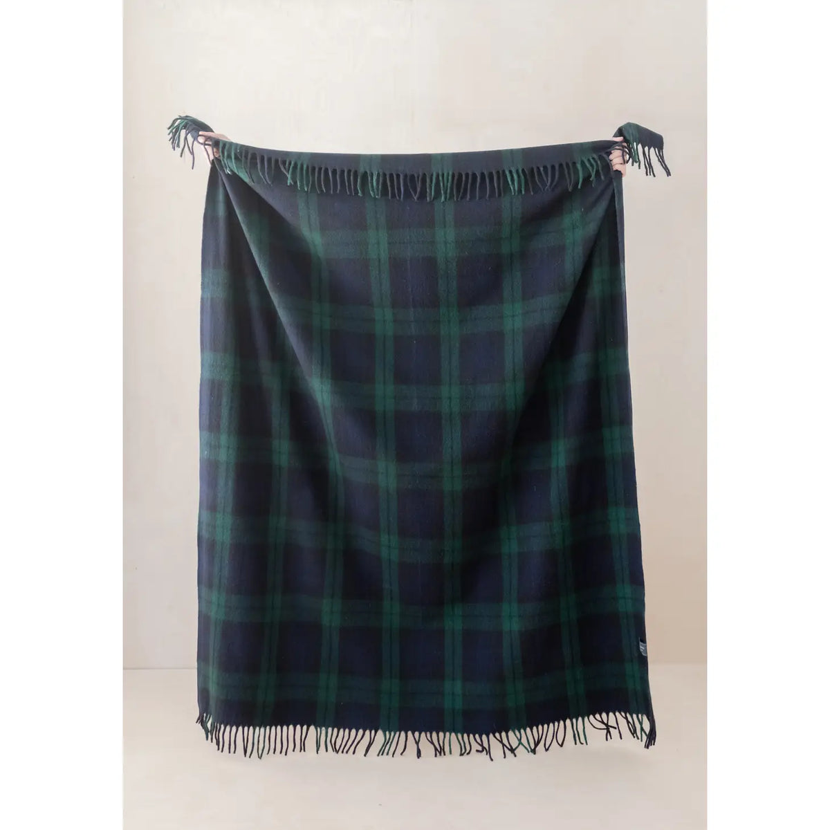 Recycled Wool Blanket in Black Watch Tartan