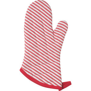 Superior Red Narrow Stripe Oven Mitt
