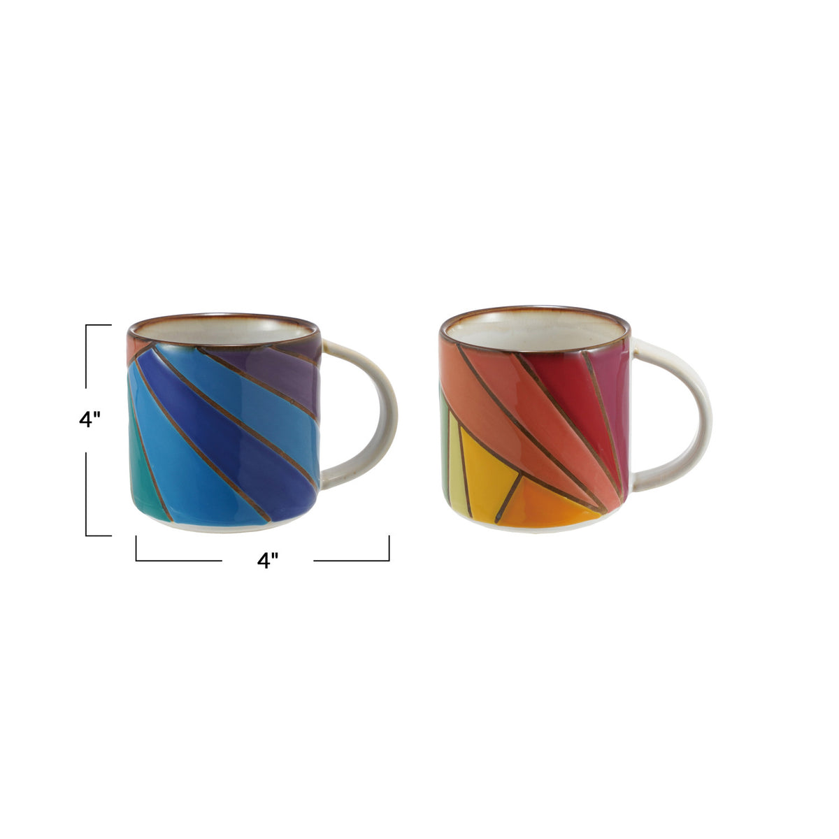14 oz. Stoneware Mug w/ Wax Relief Design