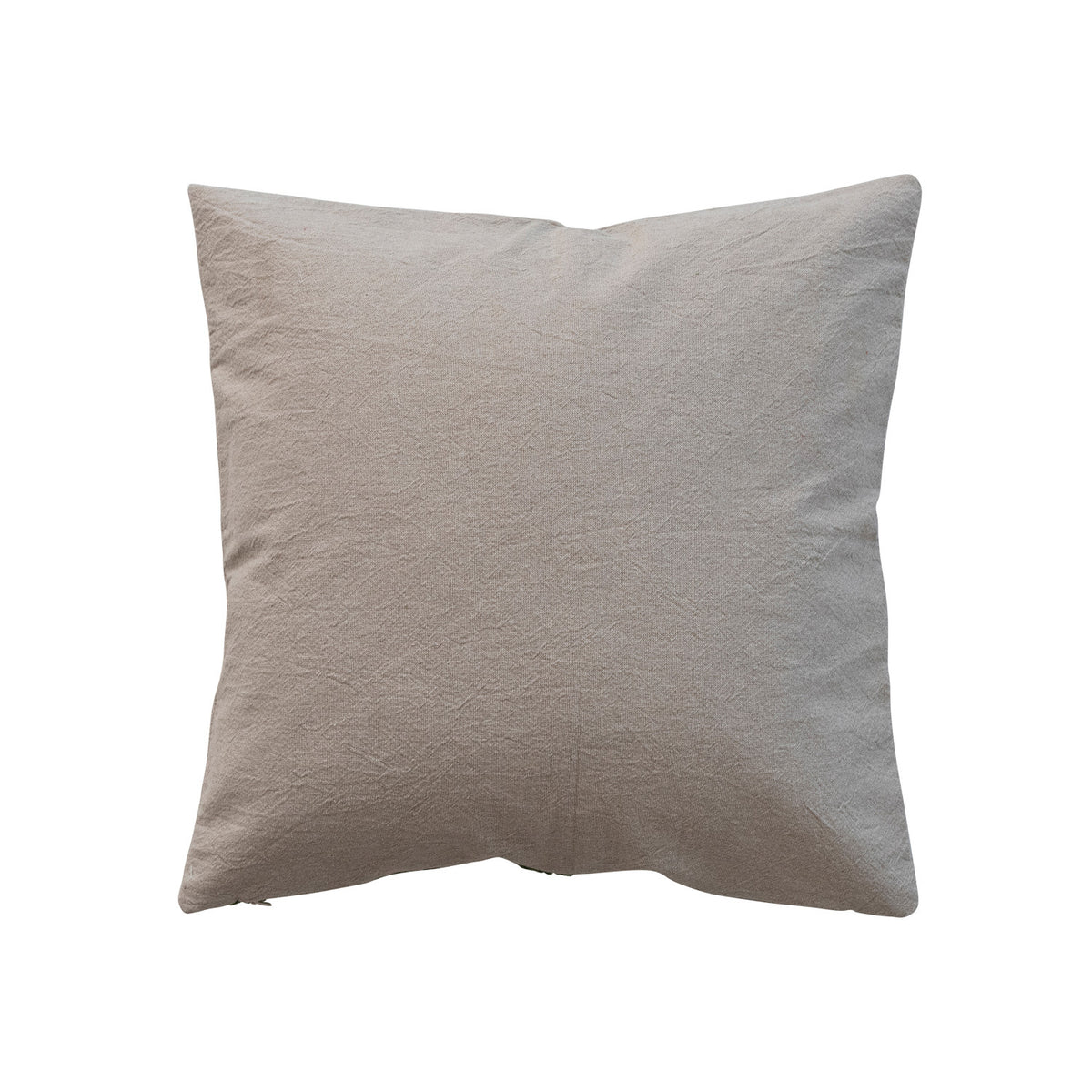 18" Square Cotton Pillow with Embroidered Pine Boughs