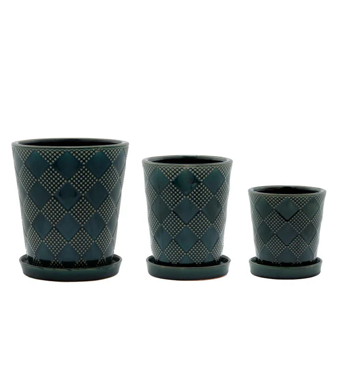 Emerald Green Vase with Saucer