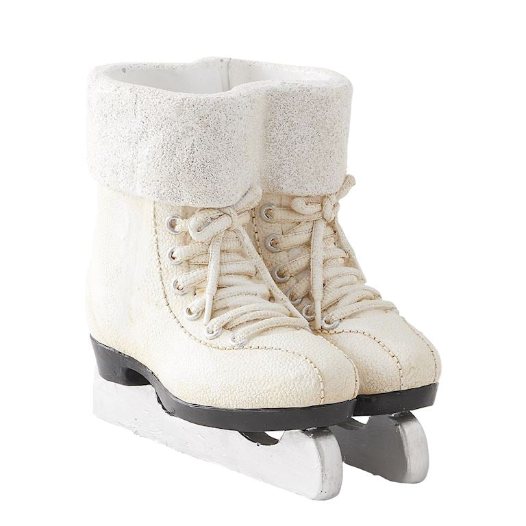 Glittery White Ice Skate Planter