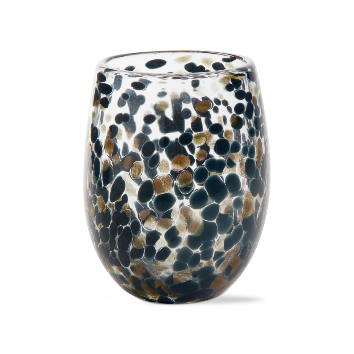 Confetti Stemless Wine Glass in Blue Denim