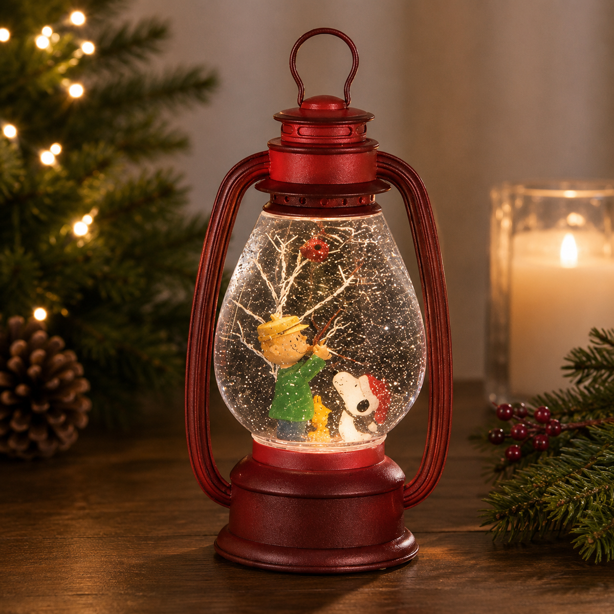 Snoopy Swirl Lantern Snow Globe