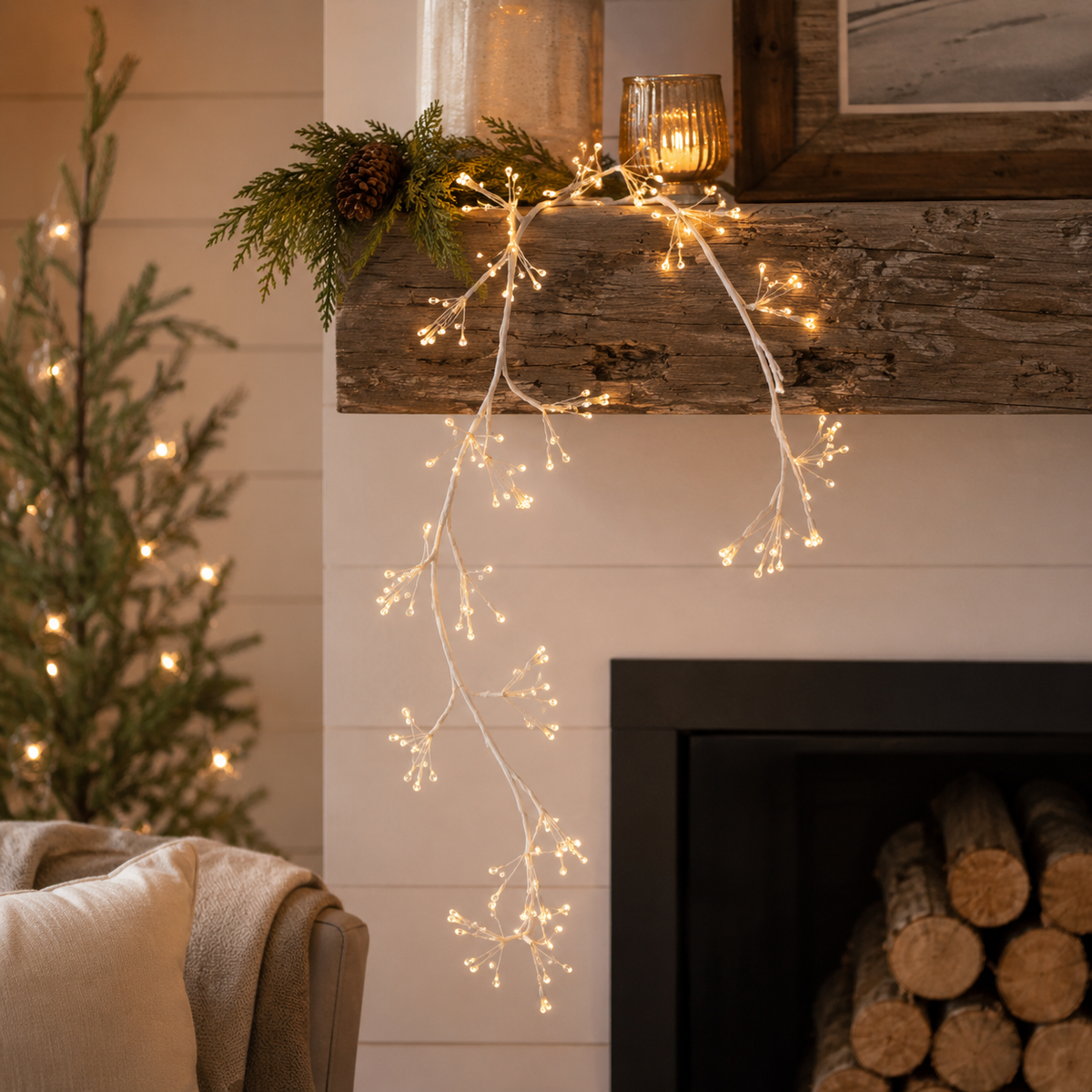 5' White Fairy Light Tape Pod Garland