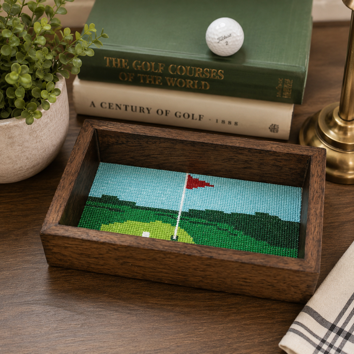 Golf Needlepoint Tray
