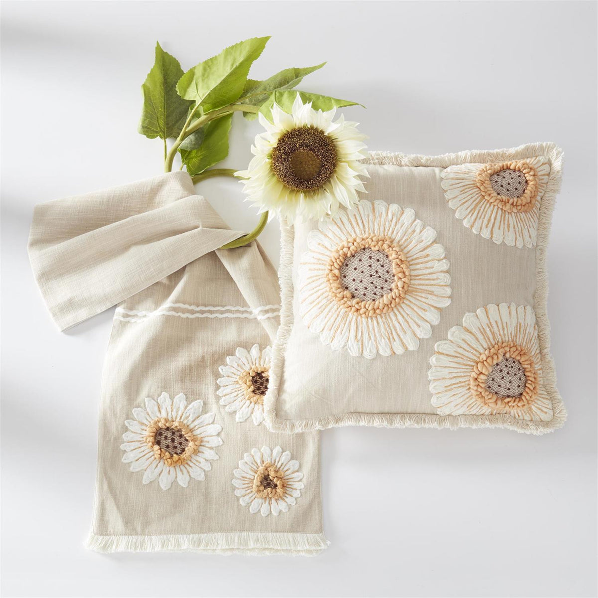 Large Cream Sunflower Stem