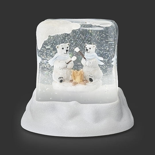 Lighted Polar Bears Roasting Marshmallows