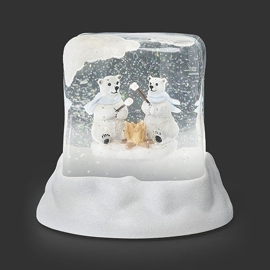 Lighted Polar Bears Roasting Marshmallows