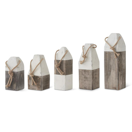 Gray & White Wooden Bouys