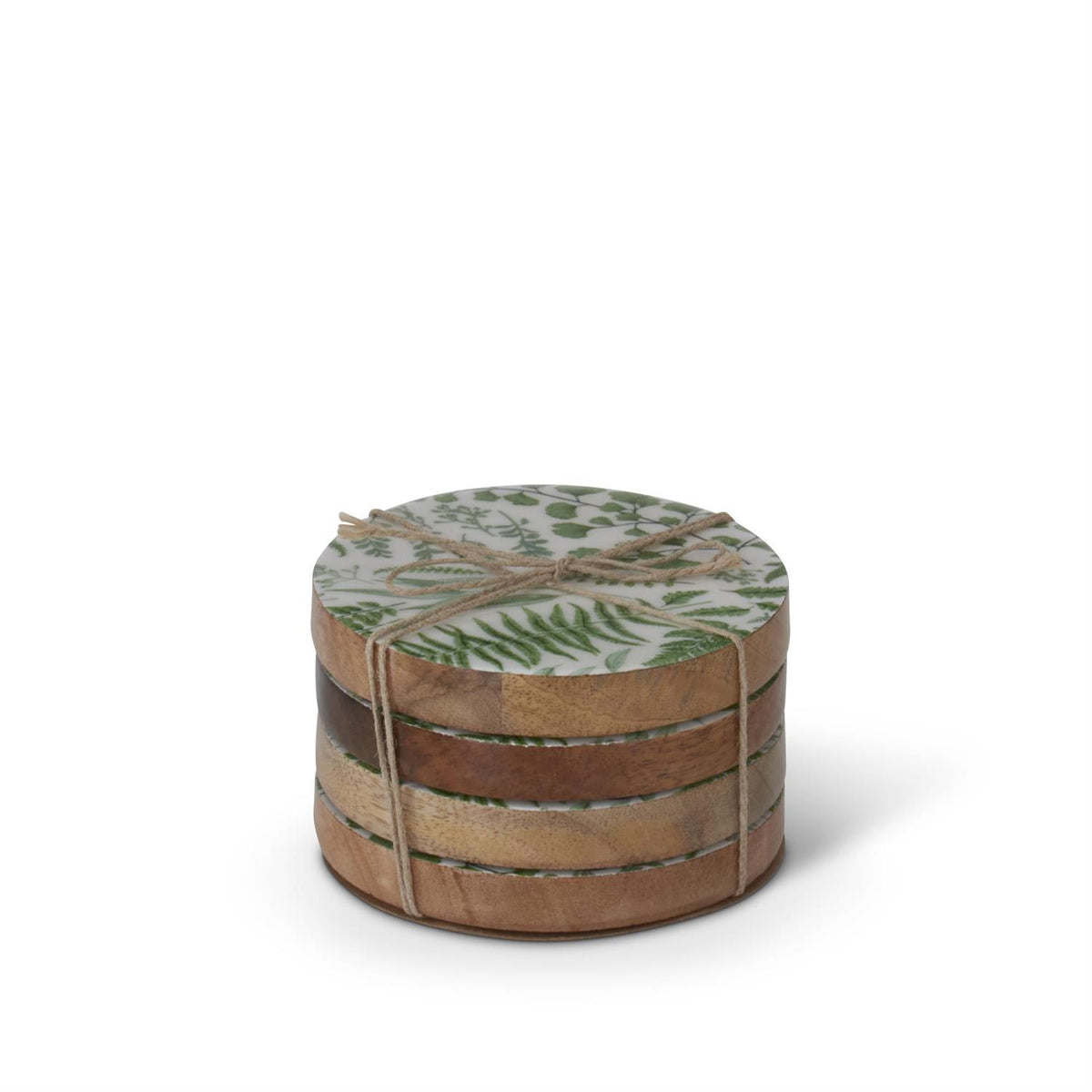 Fern Enameled Wood Coasters