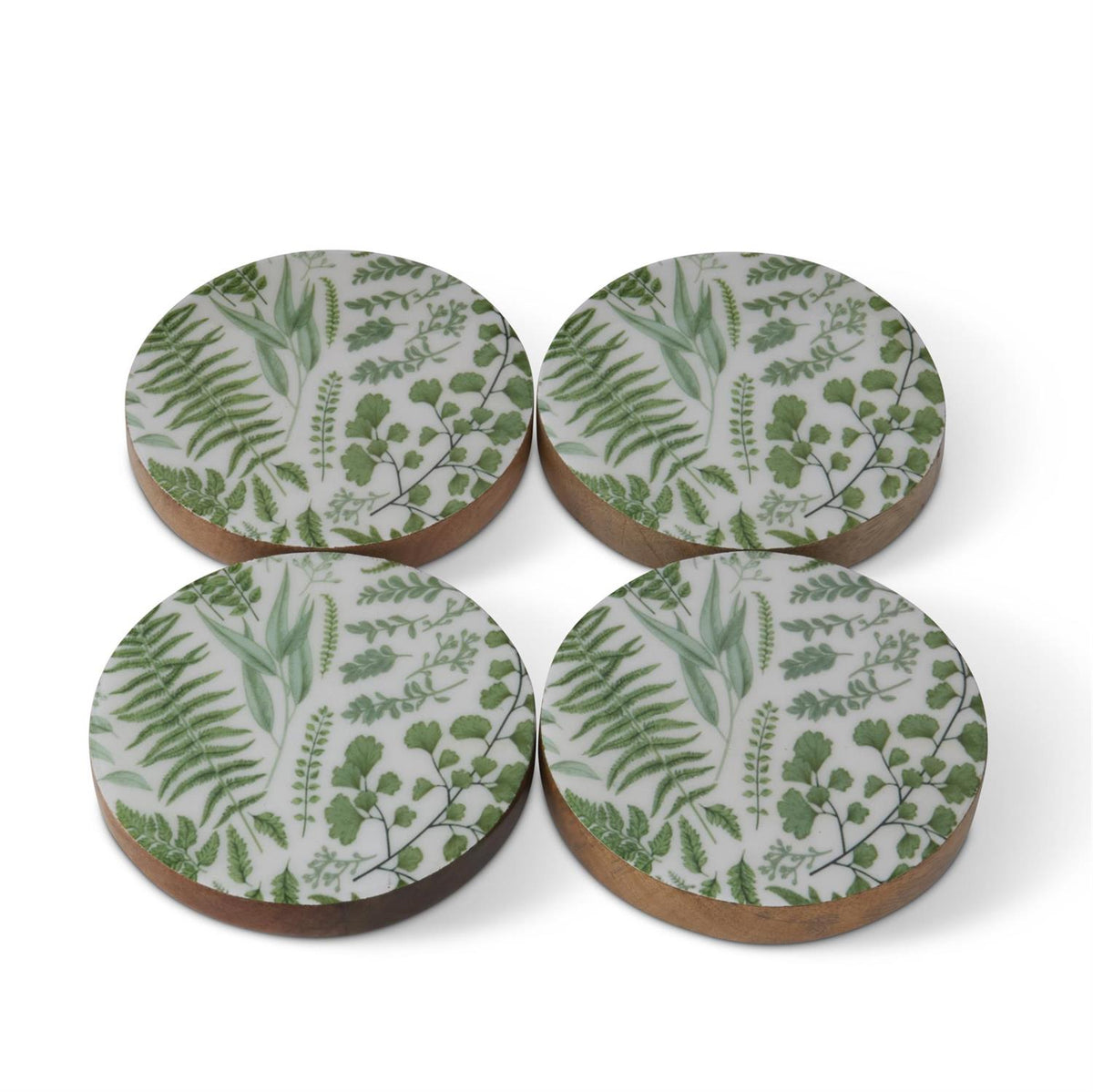 Fern Enameled Wood Coasters