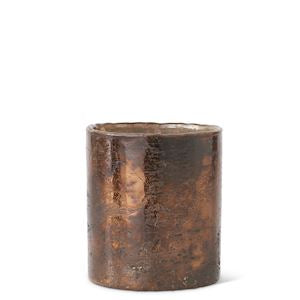 Antique Bronze Matter Glass Cylinder
