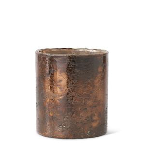 Antique Bronze Matter Glass Cylinder