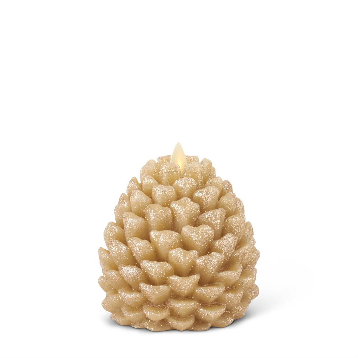 Gold Glittered Pinecone Luminara LED Candle