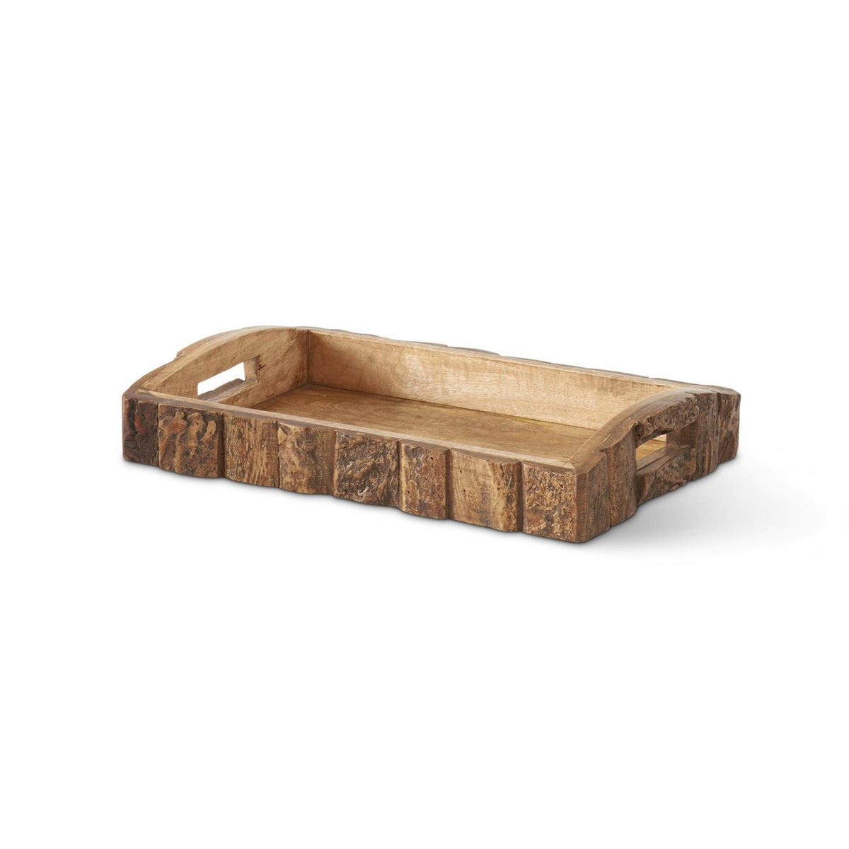 Bark Edged Wood Nesting Tray