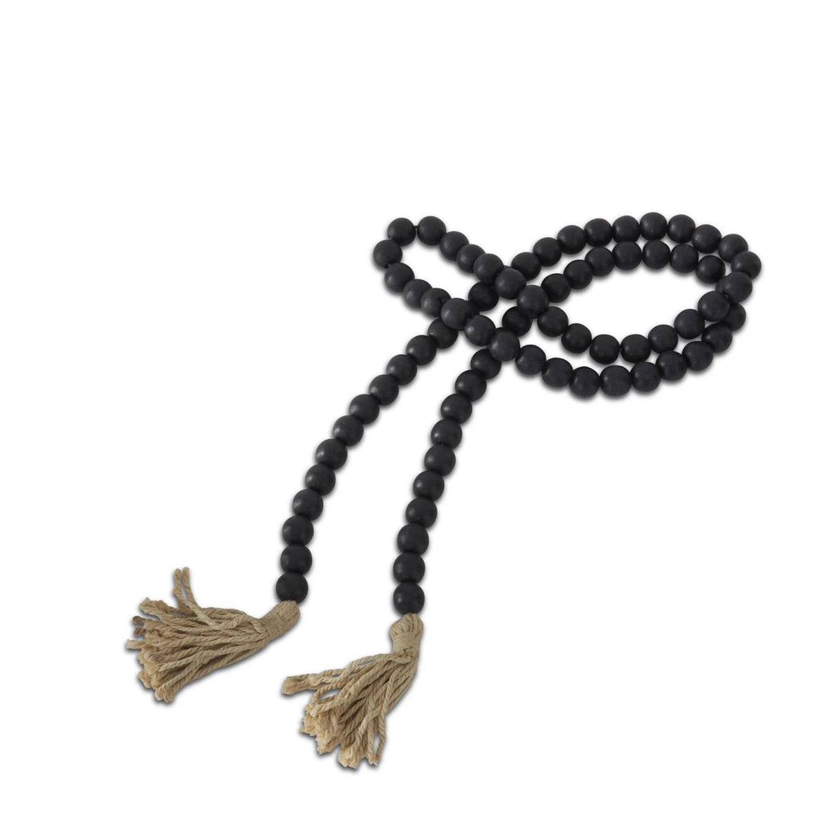Chunky Wood Bead Garland with Tassle
