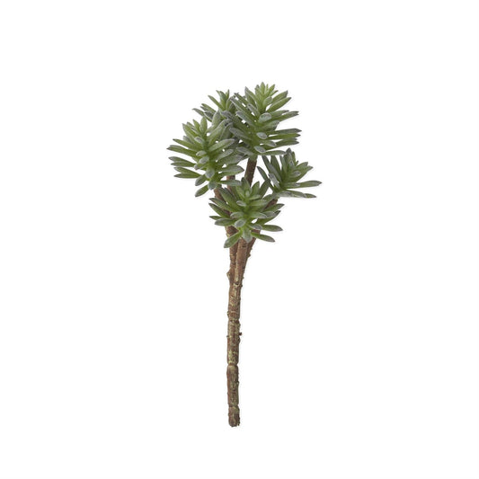 Flocked Green Head Spiked Succulent Pick