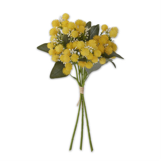 Yellow Thistle Ball & White Berries Bundle