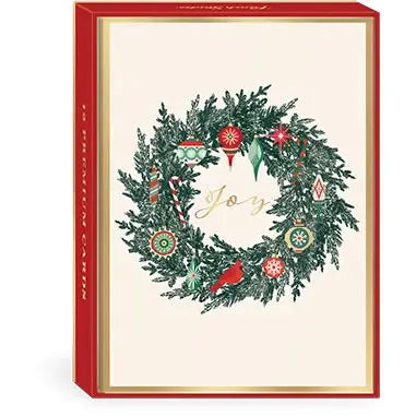 Holiday Cards 5X7 Boxed V2-12Ct Vintage Wreath