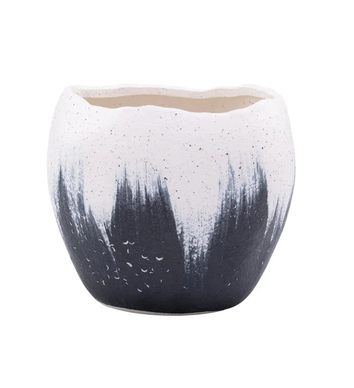 White Black Splash Planter