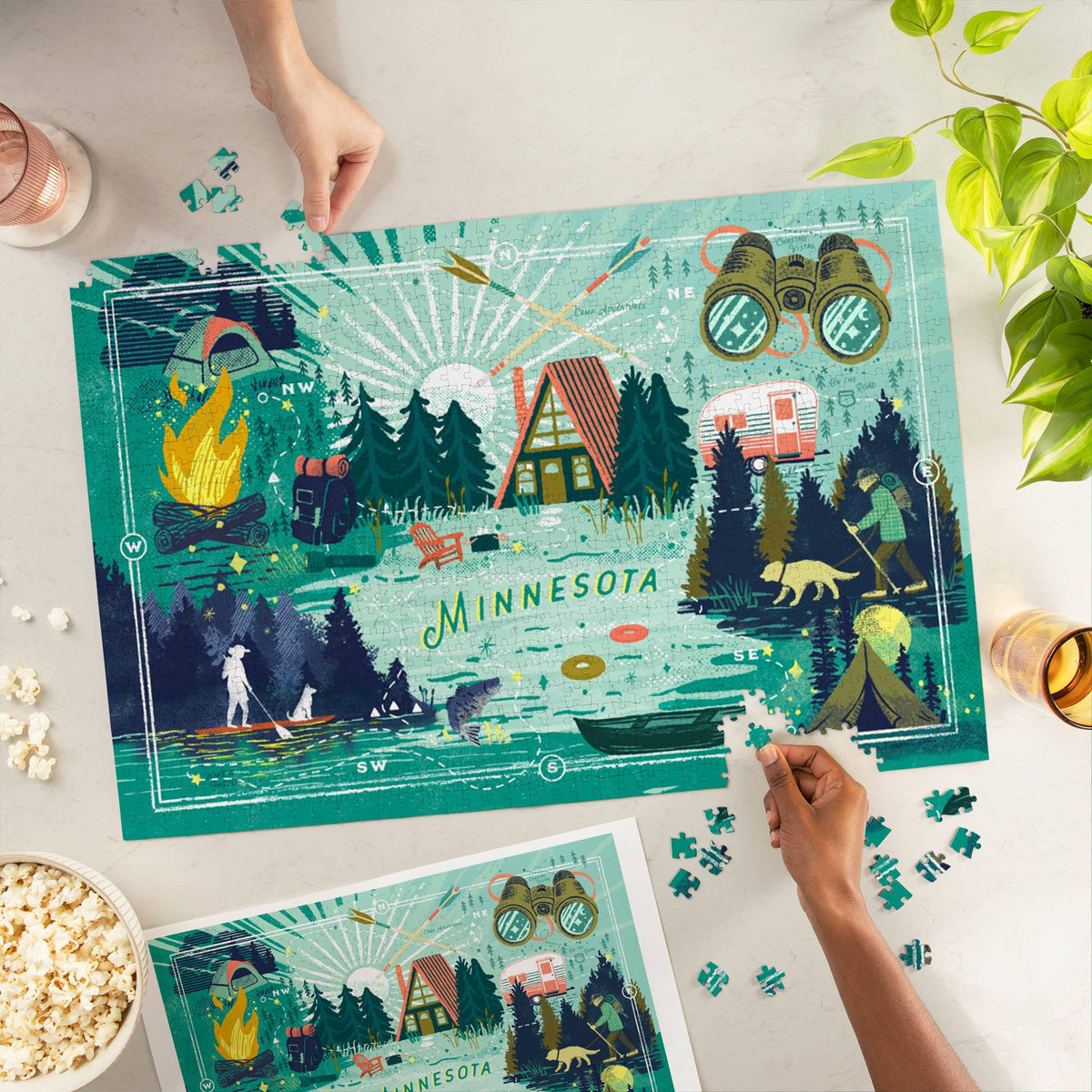 1000 PIECE PUZZLE Minnesota, Lake Life Series, Lake Life