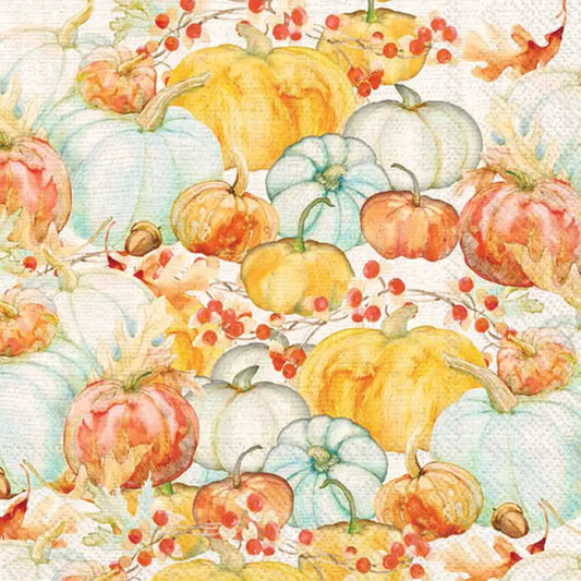 Watercolor Pumpkins Decorative Paper Napkins Pack of 20