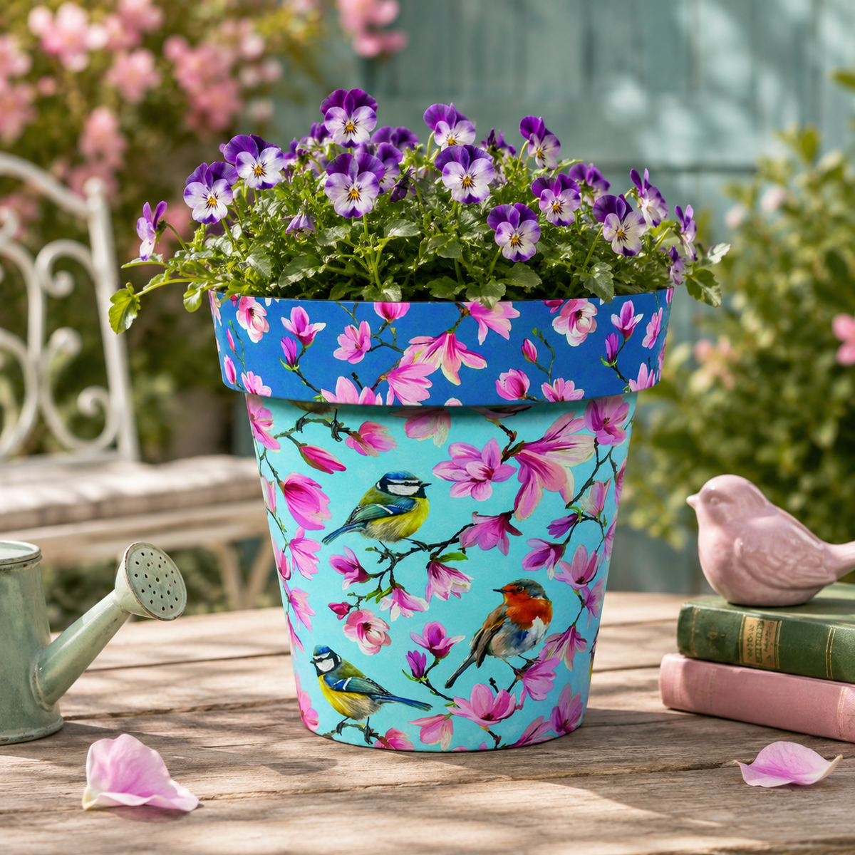 Watercolor Birds Zest Pot