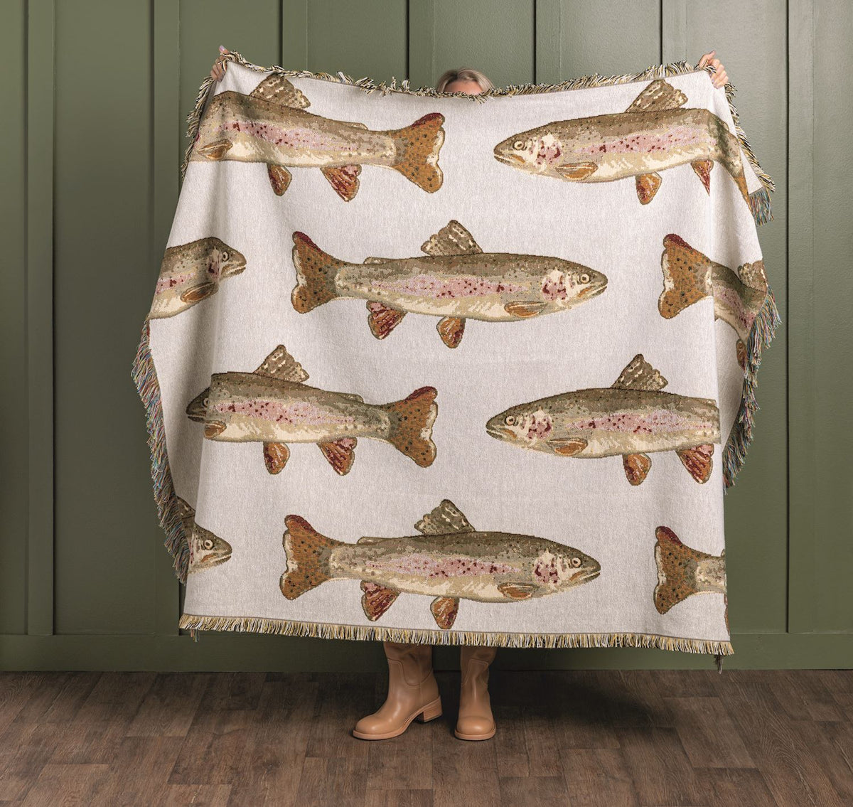 Trout Jacquard Blanket