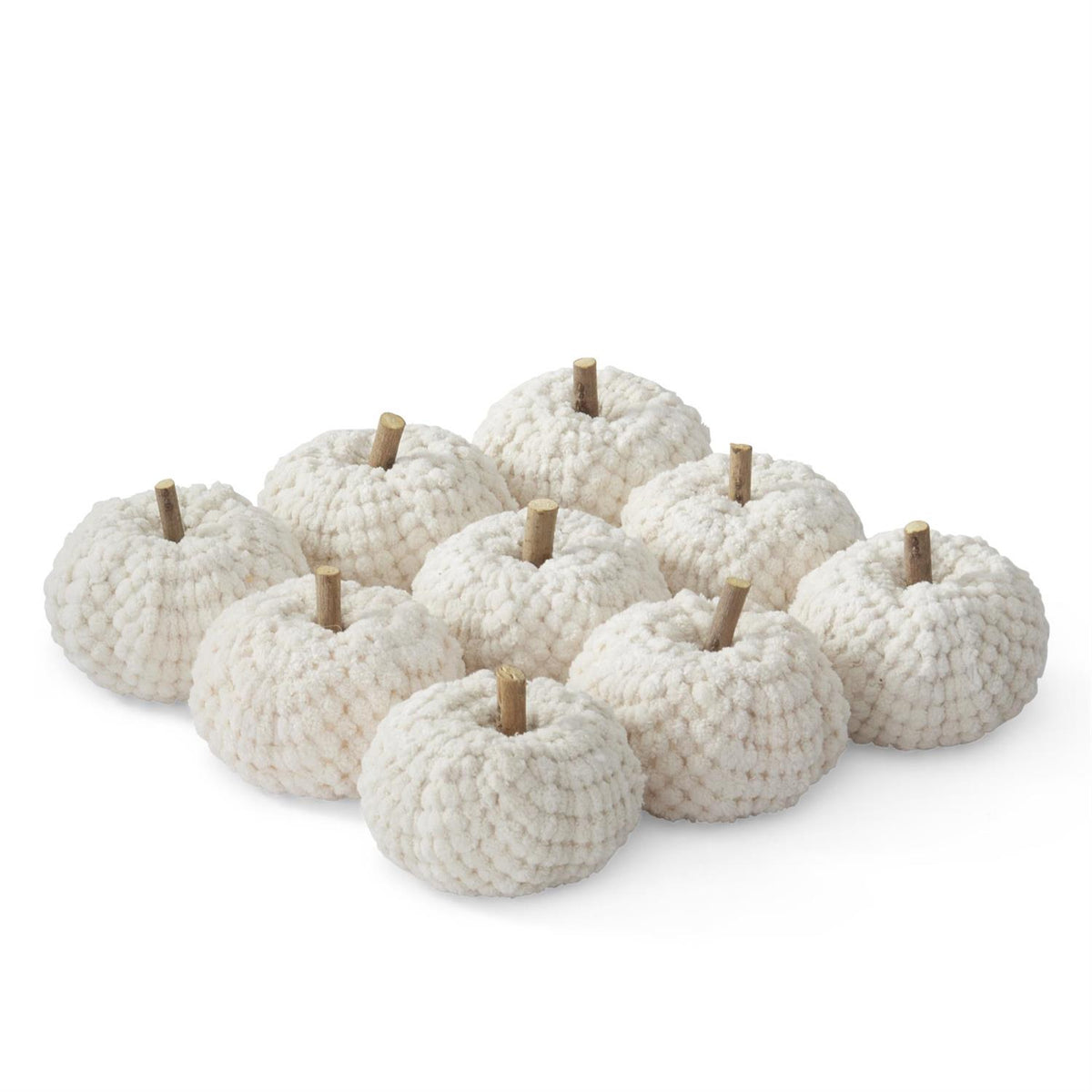 Cream Velvet Knit Filler Pumpkins