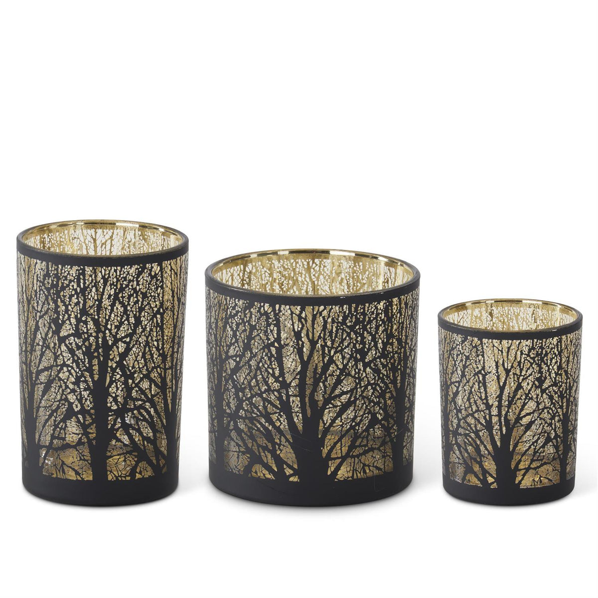 Black Tree w/Gold Interior Votive