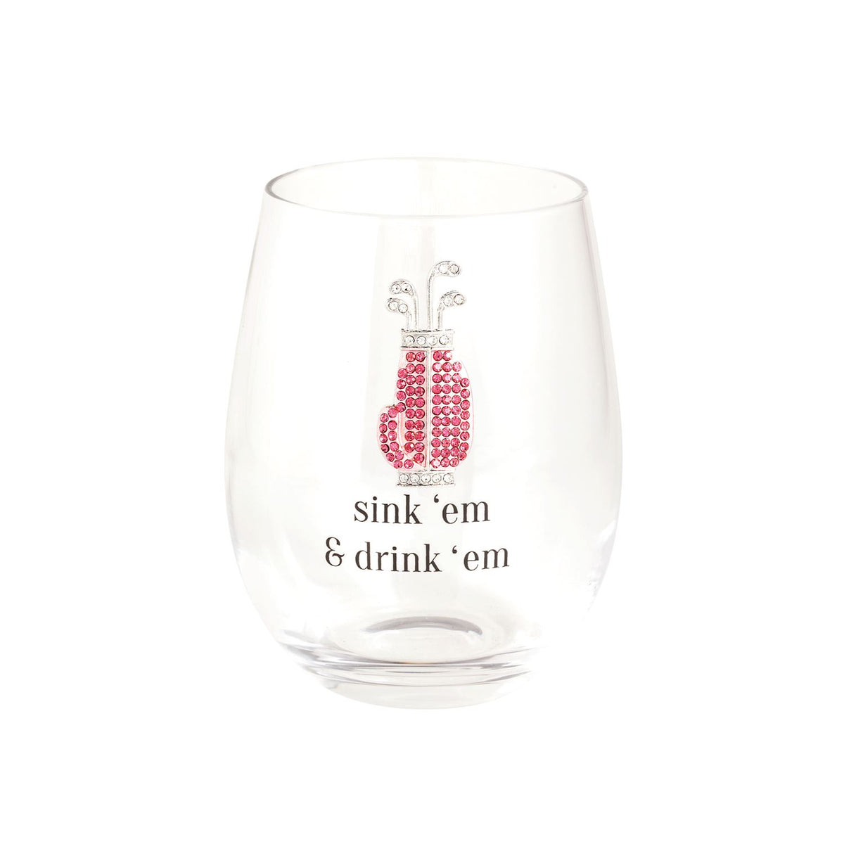 Stemless Jeweled Wine Glass