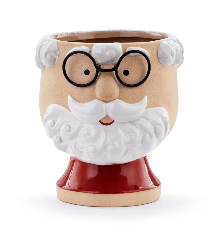 Santa with Glasses Planter