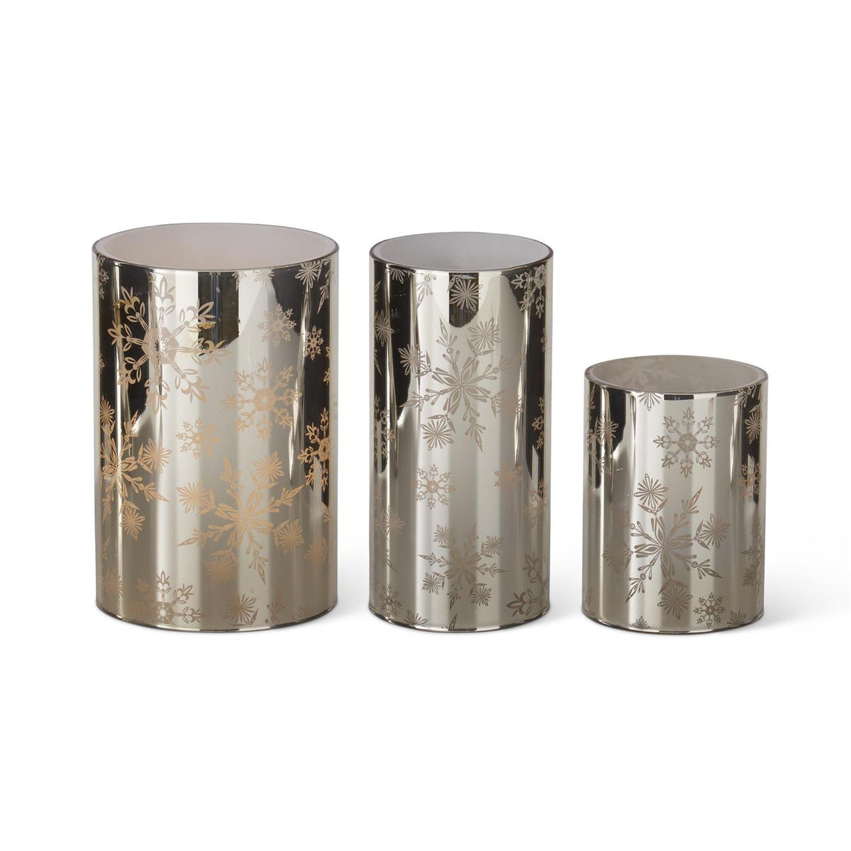 Gold Mirrored LED Candles w/Timer