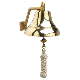 6" Brass Bell w/ Off-White Monkey's Fist Lanyard