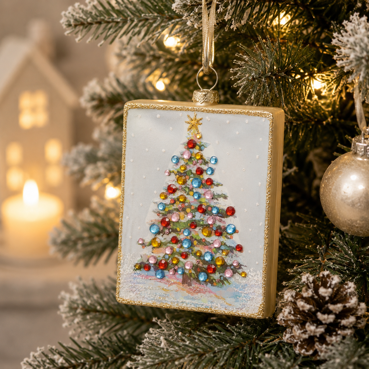 4.25" Sugarplum Tree Rectangle Ornament