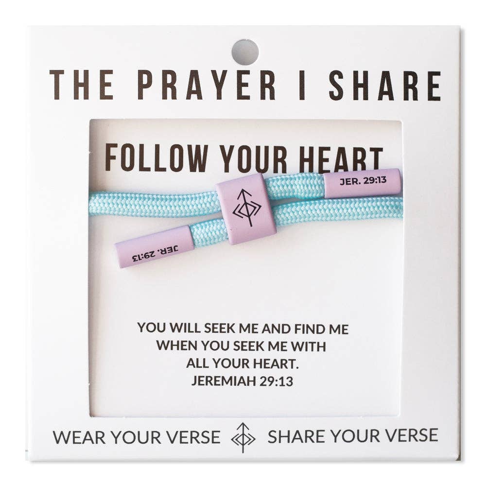 FOLLOW YOUR HEART Bracelet, Christian Cord Bracelet