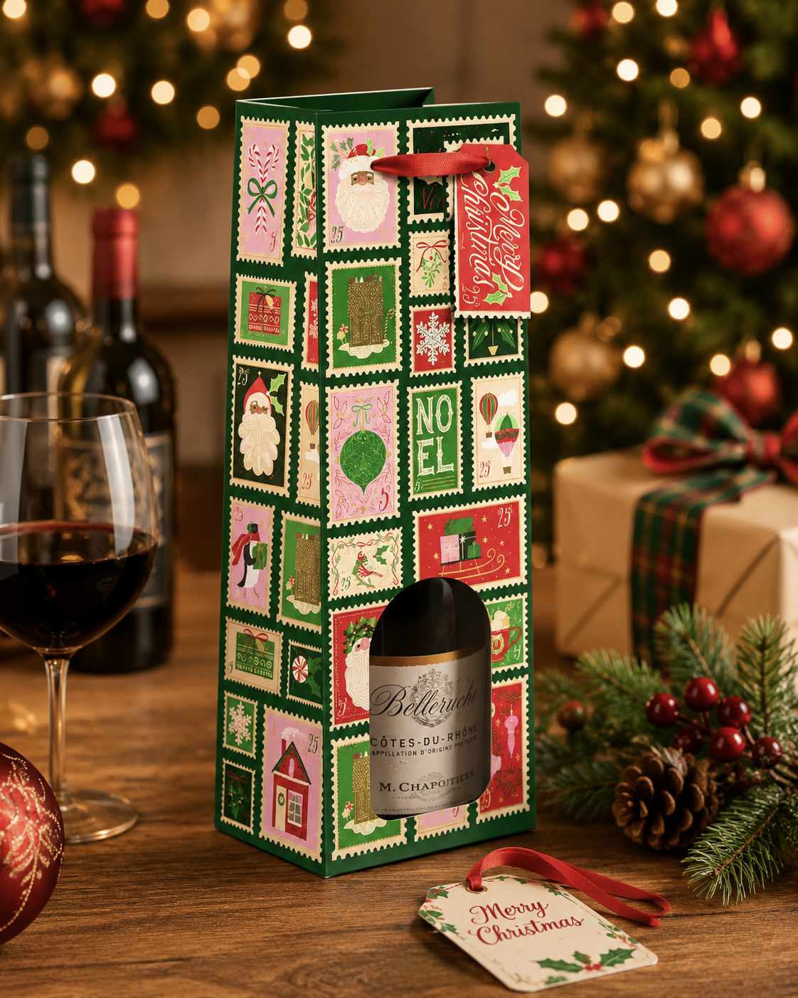 Letters To Santa Wine Bag