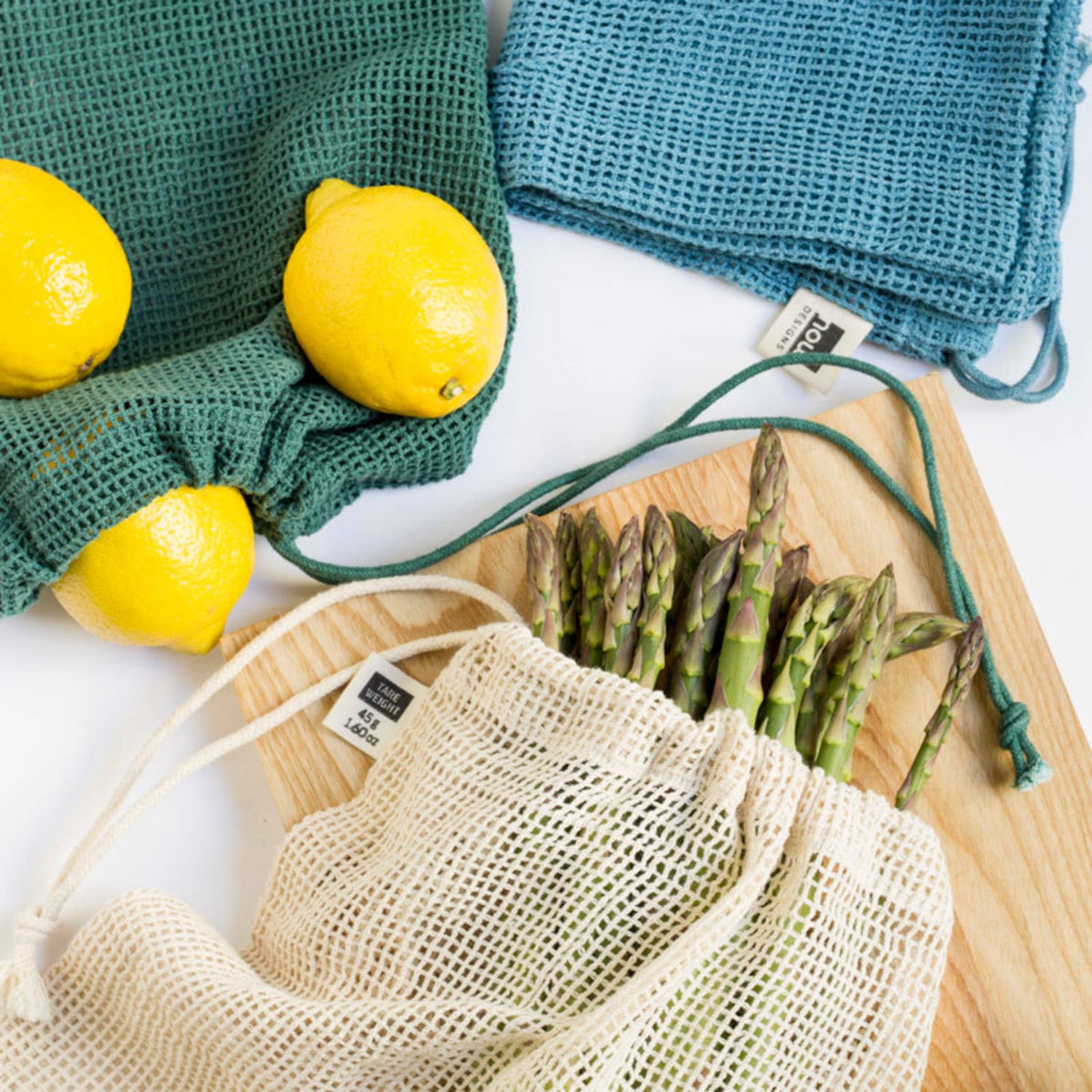Le Marche Pine Mesh Produce Bags Set of 3