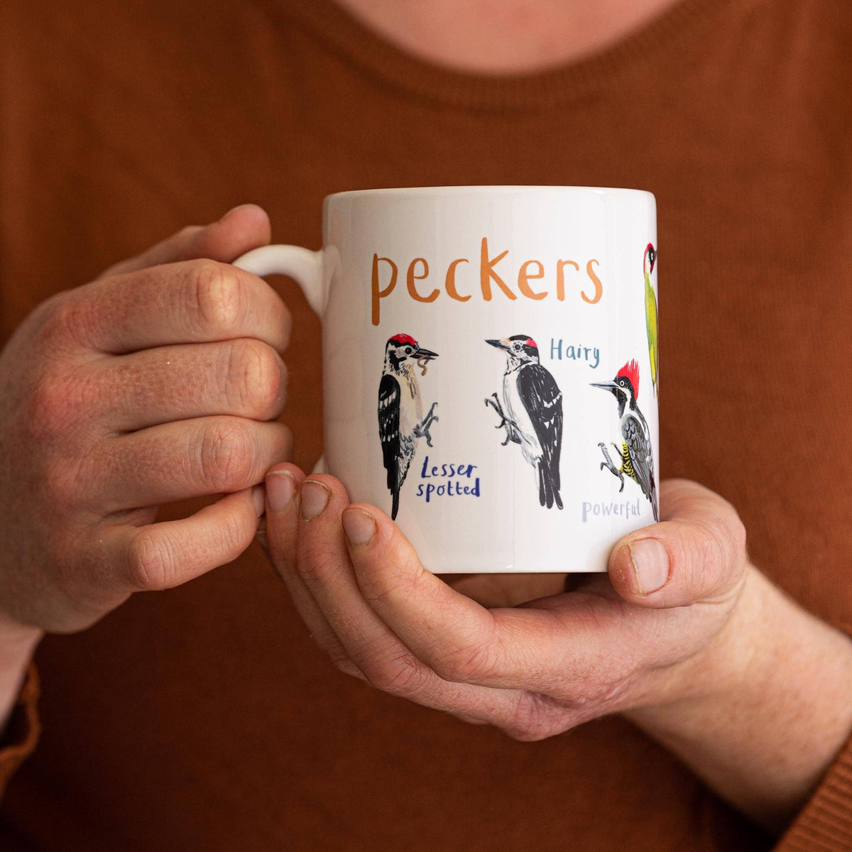 Peckers Ceramic Bird Pun Mug