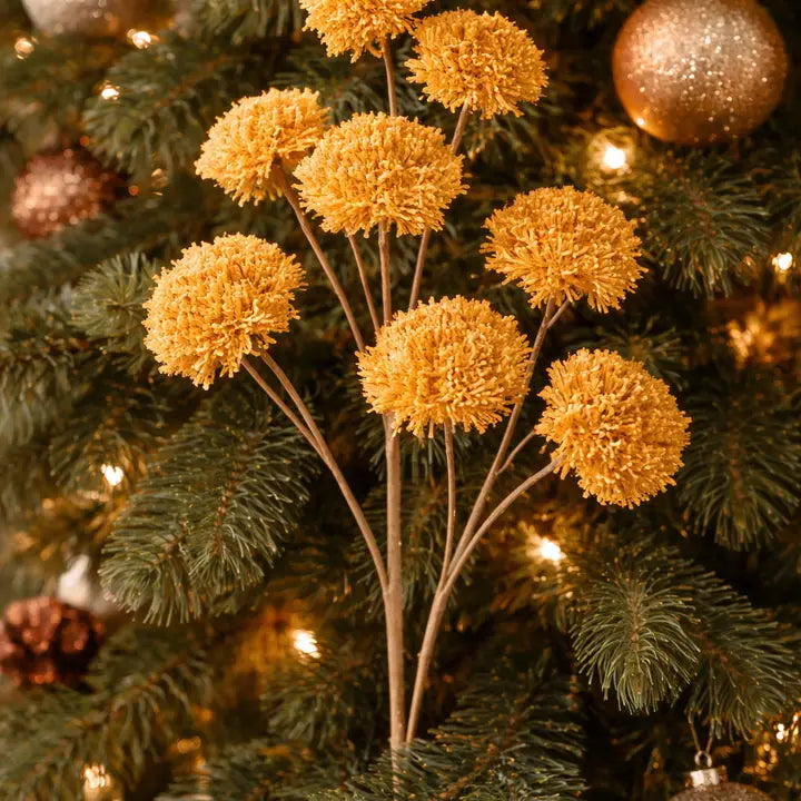 Golden Pom Pom Floral Spray