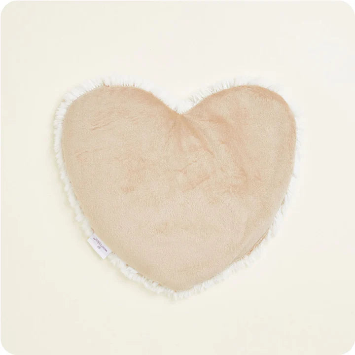 Marshmallow Brown Warmies® Heart Heat Pad