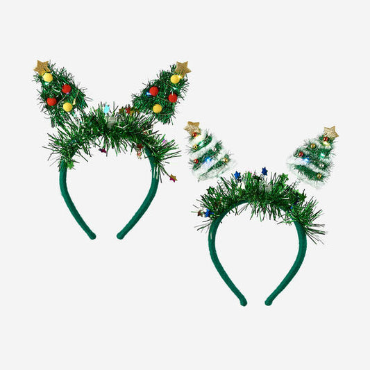 Lighted Christmas Tree Headband